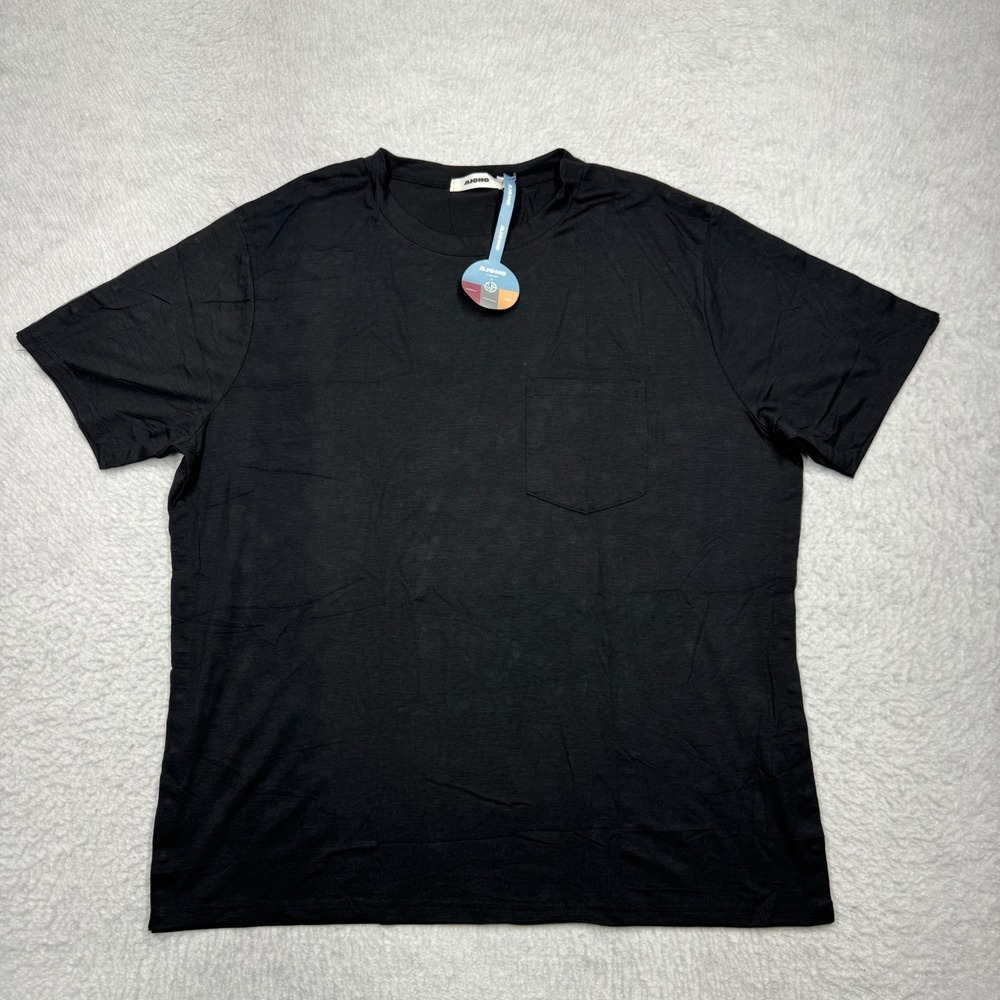 AJOHC Snap Shoulder Sides Access Short Sleeve Medical Shirt Black Men's XL